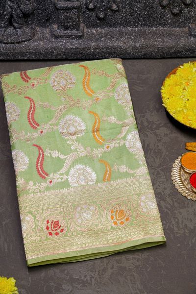 Banarasi Silk Light Green Saree