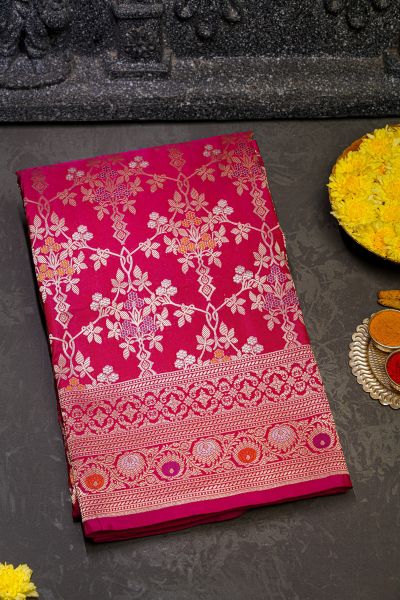 Banarasi Silk Magenta Saree