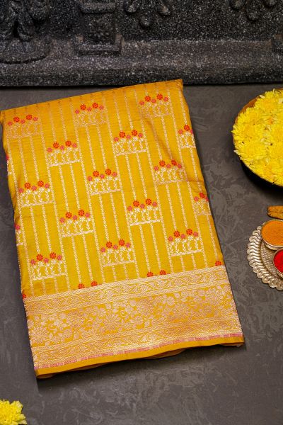 Banarasi Silk Mustard Saree