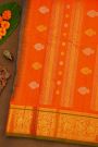 Gadwal Silk Charcoal Grey Saree With Temple Border