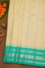 Gadwal Silk Off White Saree With Temple And Mango Paisleys Border