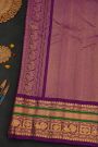 Gadwal Silk Yellow Saree With Peacock And Floral Buttis Body