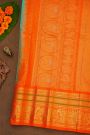 Gadwal Silk Sea Green Saree With Elephant Buttis Body