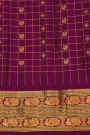Gadwal Silk Orange Saree With Florals And Peacocks Border