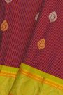 Gadwal Silk Maroon Saree With Mango Paisley Buttis Body