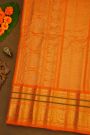 Gadwal Silk Navy Blue Saree With Elephants And Peacocks In Checks Body