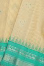 Gadwal Silk Cream Saree With Floral And Mango Paisley Border