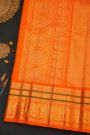 Gadwal Silk Lilac Saree With Elephants And Peacock Buttis In Checks Body