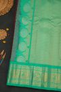 Gadwal Silk Brown Saree With Animal Motifs Zari Buttis
