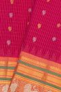 Gadwal Silk Rani Pink Saree With Temple Border