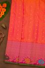 Gadwal Silk Dual Colour Saree With Florals And Butti Body