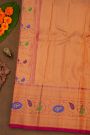 Gadwal Silk Rani Pink Saree With Meenakari Border