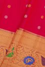Gadwal Silk Rani Pink Saree With Meenakari Border