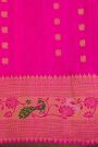 Gadwal Silk Dual Colour Saree With Florals And Peacock Buttis Body