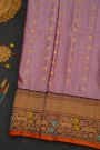Gadwal Silk Peach Pink Saree With Meenakari Border