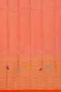 Gadwal Silk Peach Pink Saree With Elephants And Peacocks Buttis Body