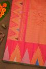 Gadwal Silk Rani Pink Saree With Elegant Temple Border