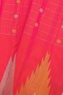 Gadwal Silk Rani Pink Saree With Elegant Temple Border