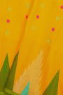 Gadwal Silk Yellow Saree With Florals Body And Temple Border