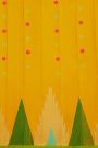 Gadwal Silk Yellow Saree With Florals Body And Temple Border