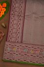 Gadwal Silk Dark Maroon Saree With Elephants And Peacocks Buttis Body