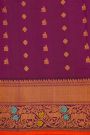Gadwal Silk Dark Pink Saree With Florals And Buttis Body
