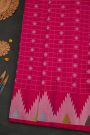 Gadwal Silk Rani Pink Saree With Temple Border
