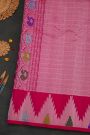 Gadwal Silk Rani Pink Saree With Temple Border