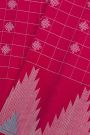 Gadwal Silk Rani Pink Saree With Temple Border