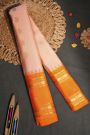 Gadwal Silk Peach Saree With Florals And Mango Paislyes Border