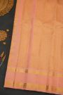 Gadwal Silk Orange Saree With Contrast Gap Border