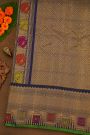 Gadwal Silk Dual Colour Saree With Diamond Zari Contrast Border