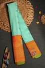 Gadwal Silk Mint Green Saree With Meenakari Border