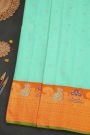 Gadwal Silk Mint Green Saree With Meenakari Border