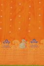 Gadwal Silk Mint Green Saree With Meenakari Border