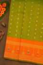 Gadwal Silk Mehendi Green Saree With Meenakari Border