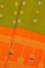 Gadwal Silk Mehendi Green Saree With Meenakari Border