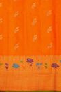 Gadwal Silk Bottle Green Saree With Meenakari Border