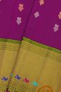 Gadwal Silk Violet Saree With Meenakari Border