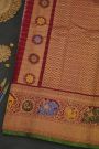 Gadwal Silk Baby Pink Saree With Elephants And Peacocks Border