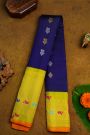 Gadwal Silk Royal Blue Saree With Meenakari Birds Border