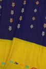 Gadwal Silk Royal Blue Saree With Meenakari Birds Border