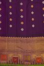 Gadwal Silk Off White Saree With Meenakari Violet Border