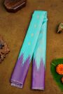 Gadwal Silk Mint Blue Saree With Temple Border