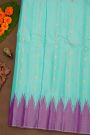 Gadwal Silk Mint Blue Saree With Temple Border