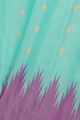Gadwal Silk Mint Blue Saree With Temple Border