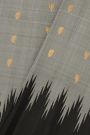 Gadwal Silk Slate Grey Saree With Peacock Buttis Body And Temple Border