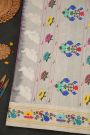 Gadwal Silk Violet Saree With Birds And Peacocks Border