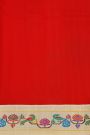 Gadwal Silk Red Saree With Paithani Border And Pallu