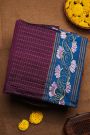 Coimbatore Soft Silk Wine Saree With Brush Hand-Painted Florals And Leaves Jaal Border